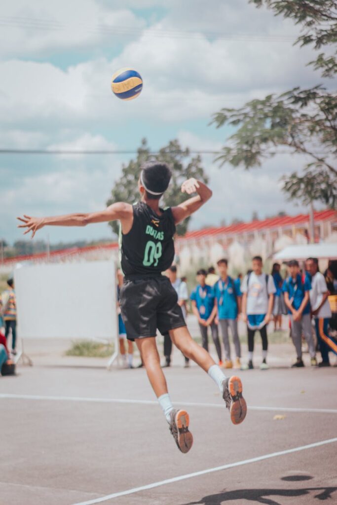 man playing volleyball